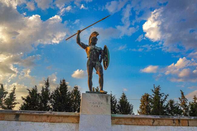 Thermopylae,,Greece,-,December,2016:,Leonidas,Statue,At,The,Memorial